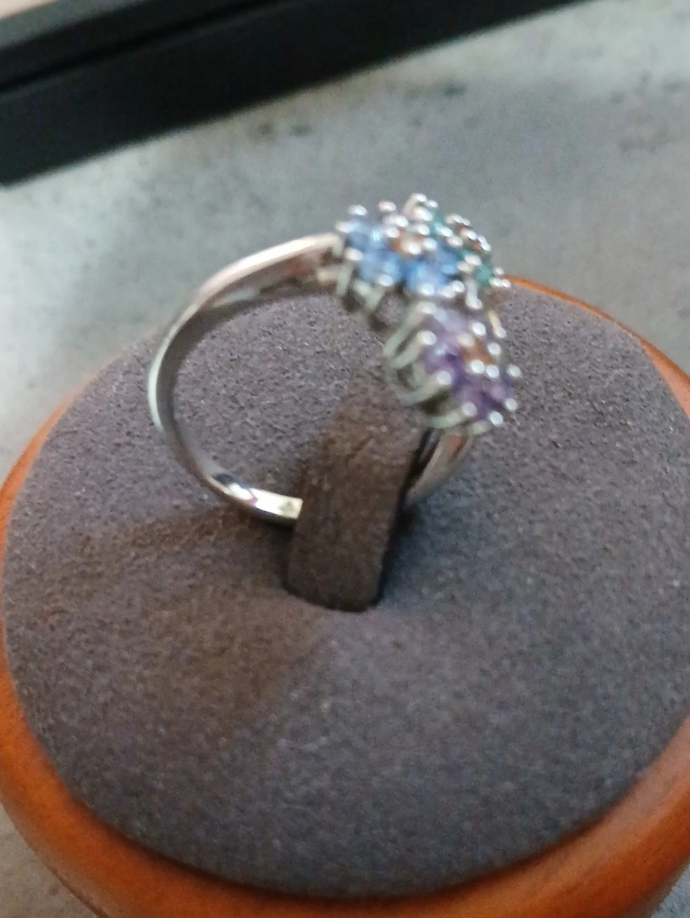 Like New Multi-gem Silver, Size 7 Floral Ring